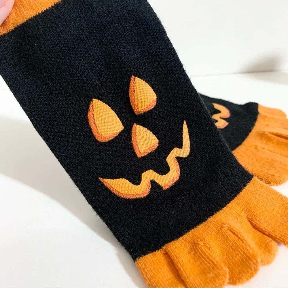 New Vintage Jack o’ lantern toe socks Halloween
